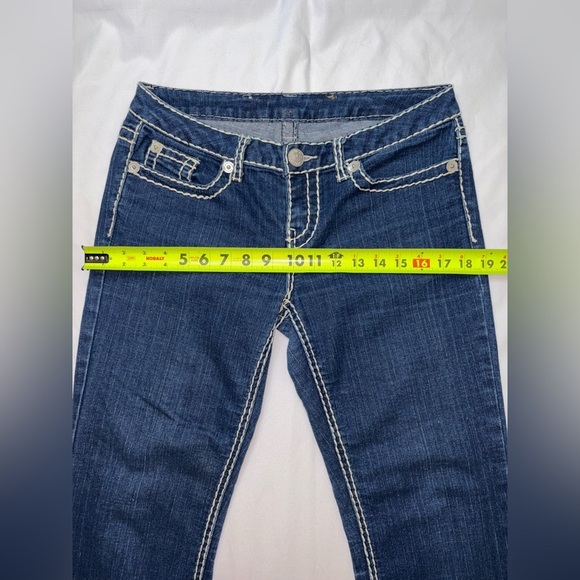 Seven7 Vintage Size 29 Dark Wash Y2K Contrast Stitching Low Rise Jeans - Picture 4 of 11